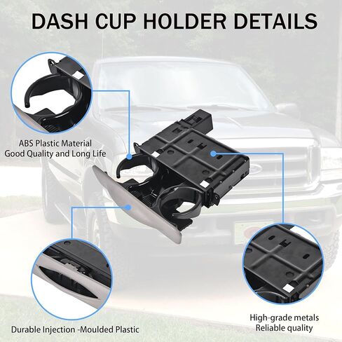 Dash Cup Holder Compatible with 1999-2004 Ford F250 F350 F450 F550 Super Duty Excursion Replaces# YC3Z-2513560-CAD YC3Z2513560CAD Graphite Gray in Kuwait