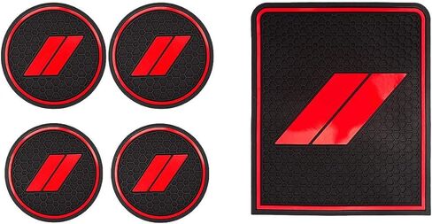 Auprite Anti Dust Mats for Dodge Journey 2011-2022 Custom fits Cup Holder Liners Mats Center Console Liners(5Pcs Set,Red Trim) in Kuwait