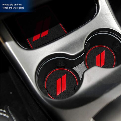 Auprite Anti Dust Mats for Dodge Journey 2011-2022 Custom fits Cup Holder Liners Mats Center Console Liners(5Pcs Set,Red Trim) in Kuwait
