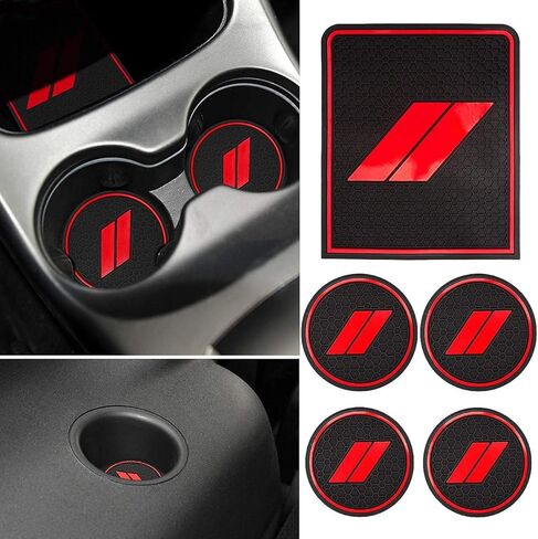 Auprite Anti Dust Mats for Dodge Journey 2011-2022 Custom fits Cup Holder Liners Mats Center Console Liners(5Pcs Set,Red Trim) in Kuwait