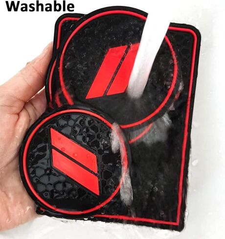 Auprite Anti Dust Mats for Dodge Journey 2011-2022 Custom fits Cup Holder Liners Mats Center Console Liners(5Pcs Set,Red Trim) in Kuwait