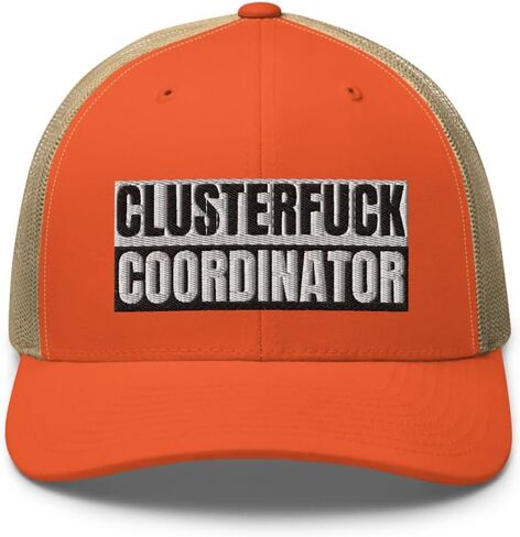 قبعة سائق الشاحنة المنحنية من Clusterfuck، قبعة منتصف التاج قابلة للتعديل، قبعة فكاهة مضحكة للبالغين in Kuwait
