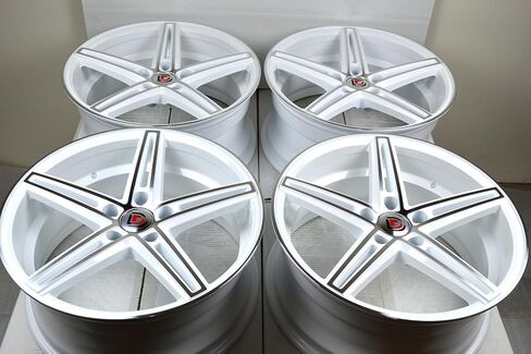 18" Wheels Rims ddr talon White with Polished Face Finish 18x8 5x114.3 35mm Offset 5 Lugs 5x4.5" (Set of 4) in Saudi Arabia