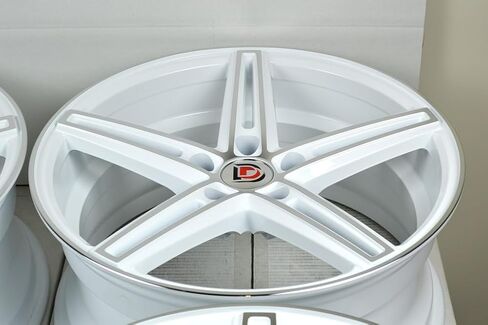18" Wheels Rims ddr talon White with Polished Face Finish 18x8 5x114.3 35mm Offset 5 Lugs 5x4.5" (Set of 4) in Saudi Arabia