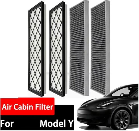 4PCS Activated Carbon Air Conditioning Filter fit for Model Y 2020-2024 - Premium External Cloth Filter in Kuwait