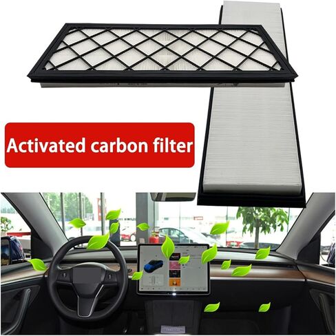 4PCS Activated Carbon Air Conditioning Filter fit for Model Y 2020-2024 - Premium External Cloth Filter in Kuwait