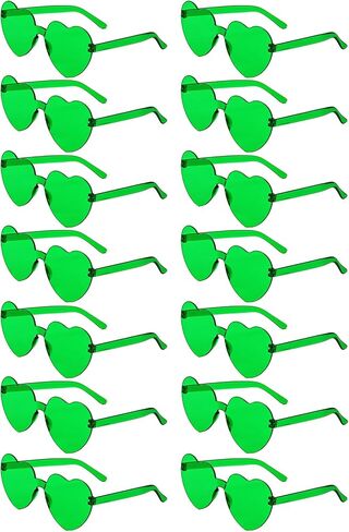 14/16/18 Pairs Heart Shaped Sunglasses Candy Color Rimless Fun Heart Glasses for Women Party Favors in Saudi Arabia