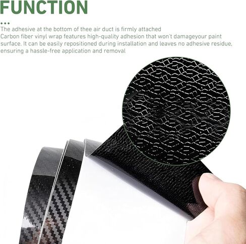 Car Door Edge Guard Sticker, Carbon Fiber Self-Adhesive Vinyl Wrap, 2.7" × 23 ft Anti-Scratch Car Door Sill Protector, Cuttable Vehicle Body Decor Tape for Door Window Trim Protect (Black) in Saudi Arabia