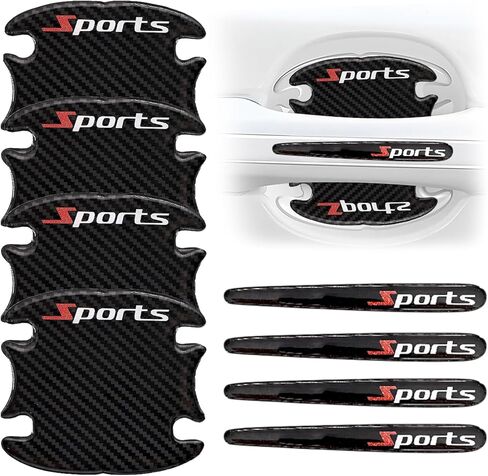 8 Pcs Car Door Handle Protector, Carbon Fiber Door Handle Protectors for Vehicles, 3D Anti Scratch Car Stickers for Most Cars, SUV, Truck, Black in Kuwait