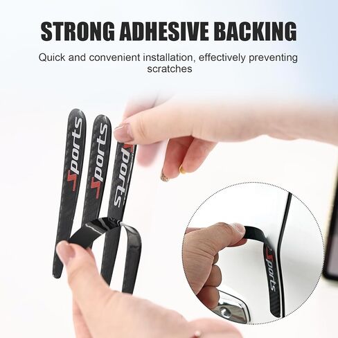 8 Pcs Car Door Handle Protector, Carbon Fiber Door Handle Protectors for Vehicles, 3D Anti Scratch Car Stickers for Most Cars, SUV, Truck, Black in Kuwait