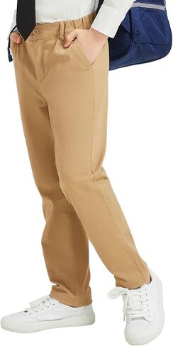 بنطال تشينو للزي المدرسي القابل للتمدد من QBK مناسب للأطفال الصغار والشباب من الأولاد والبنات in Kuwait