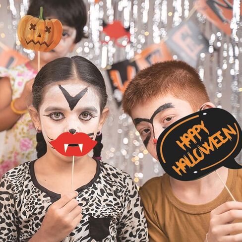 21 قطعة من دعامات كشك صور الهالوين لمستلزمات الحفلات - إكسسوارات مثالية لصور السيلفي للهالوين لالتقاط الصور، ودعائم صور أزياء مخيفة للخدعة أو الحلوى والهدايا in Kuwait