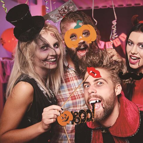 21 قطعة من دعامات كشك صور الهالوين لمستلزمات الحفلات - إكسسوارات مثالية لصور السيلفي للهالوين لالتقاط الصور، ودعائم صور أزياء مخيفة للخدعة أو الحلوى والهدايا in Kuwait