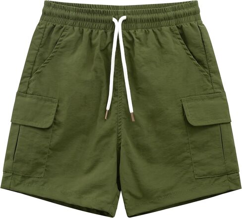 Spring&Gege Boys Quick Dry Pull-on Cargo Shorts Nylon Lightweight Outdoor Athletic Shorts Elastic Waist Drawstring in Saudi Arabia