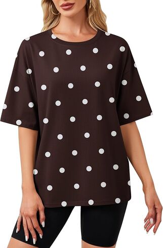 Women Oversized Striped Short Sleeve T-Shirts Color Block Crew Neck Basic Shirt Casual Loose Tops Summer Tee Shirt in Kuwait