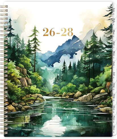 2026-2028 Monthly Planner, 2 Year Monthly Planner 2026-2028, July 2026 - June 2028 Planner with 24 Monthly Tabs, Holidays, Motivational quotes, 9" x 11", Forest Landscape in Saudi Arabia