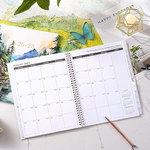 2026-2028 Monthly Planner, 2 Year Monthly Planner 2026-2028, July 2026 - June 2028 Planner with 24 Monthly Tabs, Holidays, Motivational quotes, 9" x 11", Forest Landscape in Saudi Arabia
