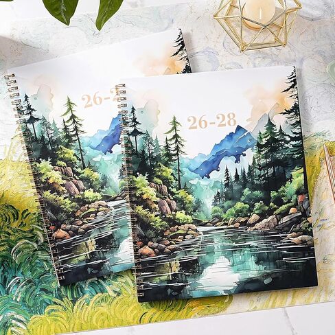 2026-2028 Monthly Planner, 2 Year Monthly Planner 2026-2028, July 2026 - June 2028 Planner with 24 Monthly Tabs, Holidays, Motivational quotes, 9" x 11", Forest Landscape in Saudi Arabia