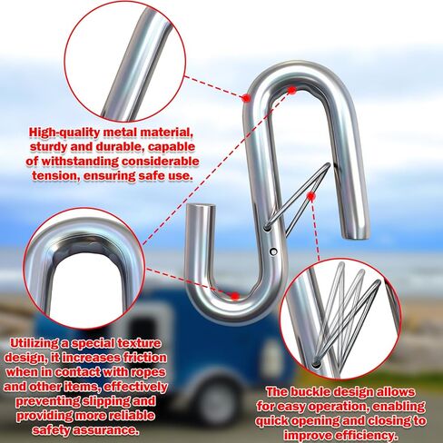 NAZOU 3/8" safety chain hooks with Safety Latch,2 Per Package trailer chain hooks for Trailer Truck Transport Chain in Kuwait