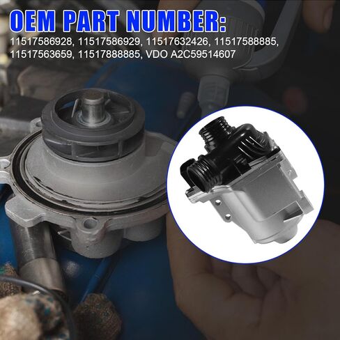 11517632426 Electric Engine Water Pump with Bolts, For BMW E60 E61 E82 E88 E90 F01 135i 335i 335is 335xi 535xi 135is 640i 535i 740i 740Li X1 X3 X4 X5 X6 Z4 3.0L, Replace: A2C59514607, 11517586929 in Kuwait