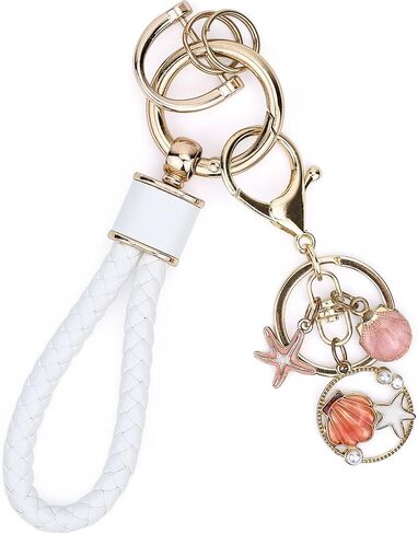 Keychain With Shell Pretty Key Chains for Women Cute Girls Gifts Car Key Rings Female Handbags Backpack in Saudi Arabia