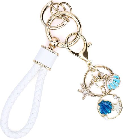 Keychain With Shell Pretty Key Chains for Women Cute Girls Gifts Car Key Rings Female Handbags Backpack in Saudi Arabia