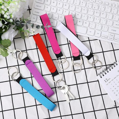 40 Pcs Wristlet Strap Keychain, Lanyard Hand Keychain, Wrist Phone Lanyards Bulk for Women Men, Key Chain Holder with Key Rings for Car Keys Wallet Bag Holder, 10 Colors in Saudi Arabia