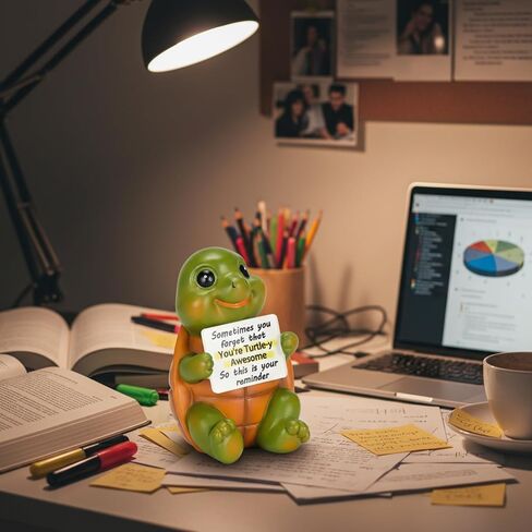 Lyeasw Inspirational Turtle Gifts for Women Men, Positive Turtles Birthday Mothers Day Motivational Gifts for Teachers Coworker Turtle Lovers, Small Turtle Figurines for Home Office Desk Decor in Kuwait