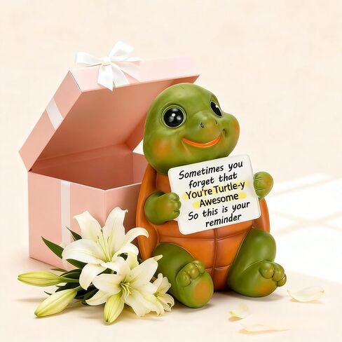 Lyeasw Inspirational Turtle Gifts for Women Men, Positive Turtles Birthday Mothers Day Motivational Gifts for Teachers Coworker Turtle Lovers, Small Turtle Figurines for Home Office Desk Decor in Kuwait
