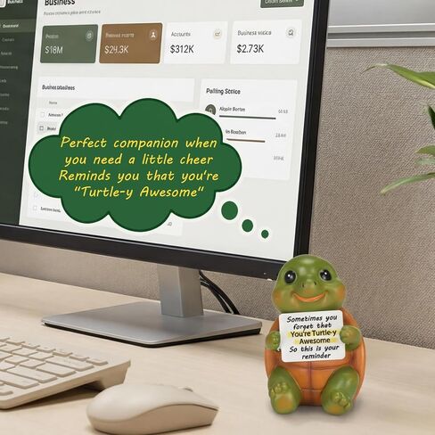 Lyeasw Inspirational Turtle Gifts for Women Men, Positive Turtles Birthday Mothers Day Motivational Gifts for Teachers Coworker Turtle Lovers, Small Turtle Figurines for Home Office Desk Decor in Kuwait
