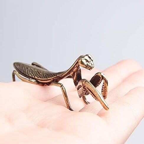 Acxico 1pcs Brass Praying Mantis Figurine Small Statue House Ornament Animal Figurines Gift in Saudi Arabia