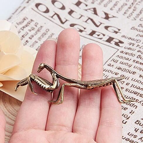 Acxico 1pcs Brass Praying Mantis Figurine Small Statue House Ornament Animal Figurines Gift in Saudi Arabia
