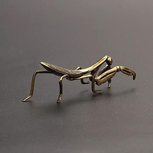 Acxico 1pcs Brass Praying Mantis Figurine Small Statue House Ornament Animal Figurines Gift in Saudi Arabia