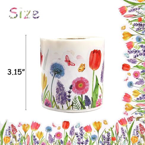 67feet Bulletin Board Border Spring–Tulip & Lavender Flower Trim for Classroom, Chalkboards,Walls,and DIY Crafts Decorations in Kuwait