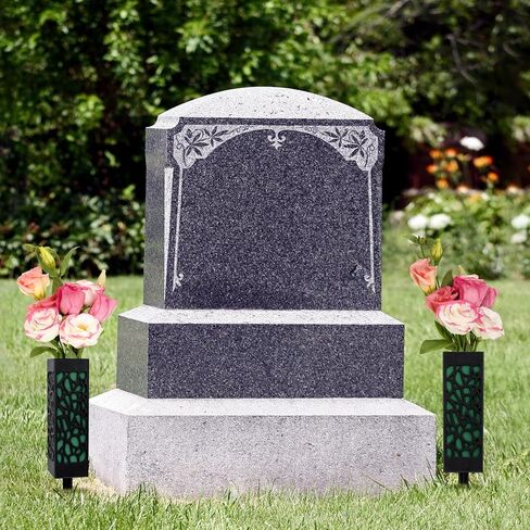 8 Packs Cemetery Vases with Spikes and Foam Plastic Grave Vase Outdoor In Ground Cemetery Grave Flower Holders Memorial Gravestone Headstone Flower Vase for Cemetery Grave Decoration in Kuwait