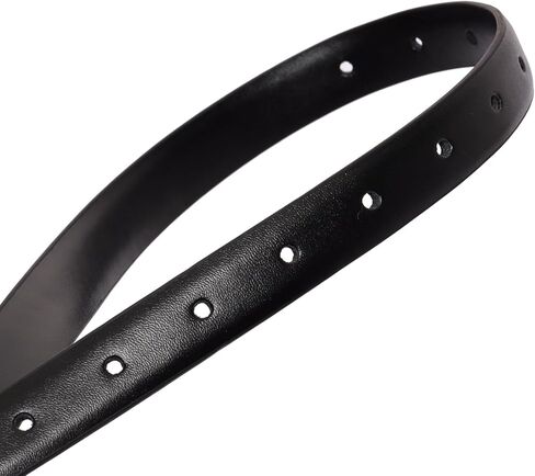 1Pcs Women's Black Leather Belt Ladies Waist Thin Faux Leather Belt with Adjustable Pin Buckles for Jeans Pants Dresses Daily Wear in Kuwait