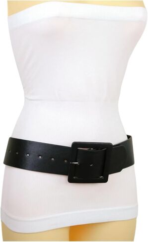 Women Suit Fashion Look Belt High Waist Hip Big Square Buckle Size M L Black Color z230 in Saudi Arabia