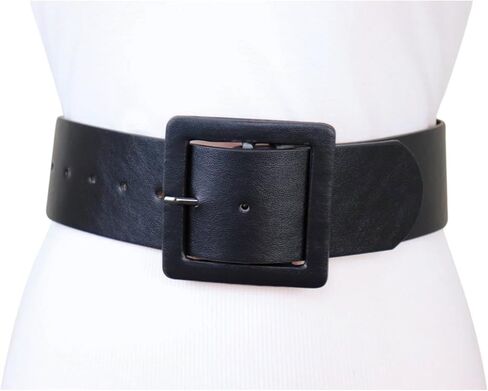 Women Suit Fashion Look Belt High Waist Hip Big Square Buckle Size M L Black Color z230 in Saudi Arabia