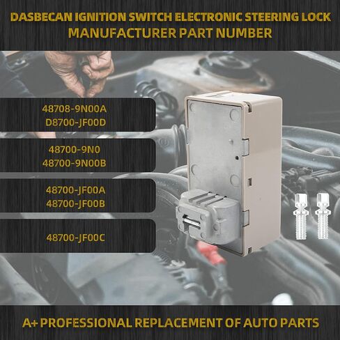 Dasbecan Ignition Switch Electronic Steering Lock Compatible with Nissan Altima 2007-2013, Maxima 2009-2010, GT-R 2009-2011, 370Z 2010-2012 Replaces# 48700-9N00B D8700-JF00D 48708-9N00A in Saudi Arabia