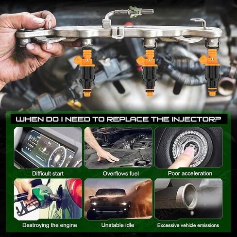 0280150943 Fuel Injectors Replaces 0280150718 0280150939 0280150909 822-11111, Compatible for Ford, Lincoln, Mercury, Mustang Vehicles | 4.6L 5.0L 5.4L 5.8L | E150, E250, E350, F150, F250, F350, 8PCS in Kuwait