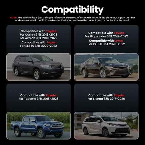 Fuel Injectors Compatible with Toyota Highlander 2017-2023 Camry 2018-2023 Tacoma 2016-2023 Sienna 2017-2020 Avalon 2019-2022 ES350 RX350 2020-2022,3.5L,Upgrade GDI Set of 6,232500P090 in Kuwait