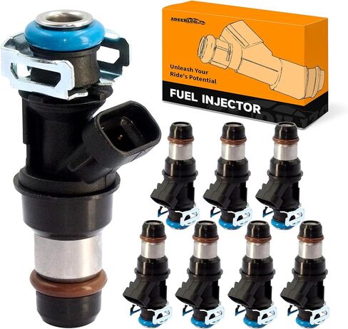 محاقن الوقود 8 قطعة تناسب تشيفي سيلفرادو 1500 2500 HD 3500 تاهو لجي إم سي سييرا يوكون لكاديلاك إسكاليد لبويك راينر 4.8L 5.3L 6.0L 2001-2007, 17113553 FJ315 in Kuwait