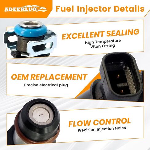 محاقن الوقود 8 قطعة تناسب تشيفي سيلفرادو 1500 2500 HD 3500 تاهو لجي إم سي سييرا يوكون لكاديلاك إسكاليد لبويك راينر 4.8L 5.3L 6.0L 2001-2007, 17113553 FJ315 in Kuwait