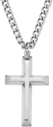 Heavenly Metals 18K Gold Plated Cross Necklace for Men & Boys –Stainless Steel or Gold Plated Pendant with Durable Curb Chain – 18" to 24" Length – USA Faith-Based Brand in Saudi Arabia
