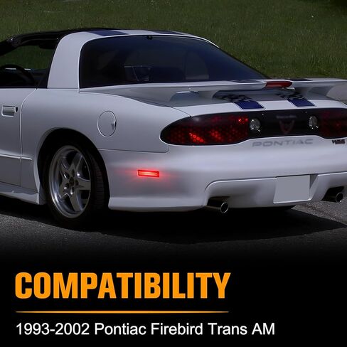 Gempro LED Side Marker Lights for 1993-2002 Pontiac Firebird Trans AM Red Rear Bumper Parking Lamps, 2PCS (Smoked Len) in Saudi Arabia