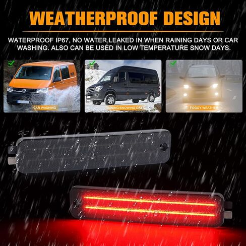 Gempro LED Side Marker Lights for 1993-2002 Pontiac Firebird Trans AM Red Rear Bumper Parking Lamps, 2PCS (Smoked Len) in Saudi Arabia
