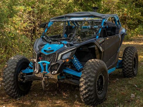 SuperATV Heavy Duty Full Windshield for Can-Am Maverick X3 900 / X3 Turbo / X3 X / X3 MAX (See Fitment) | 1/4" Thick Clear Scratch Resistant Polycarbonate | 250x Stronger Than Glass | Made in the USA in Saudi Arabia