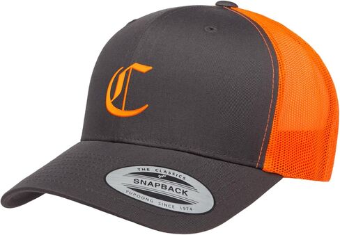 Old English Letter C Trucker Hat – Embroidered Initial Snapback Mesh Baseball Cap Adjustable for Men & Women in Kuwait