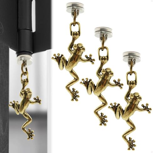 Brass Frog Hinge Head Home Decoration - Magnetic Hinge Dropper Hanging Frog - Door Hinge Heads Figurine Set of 3 in Saudi Arabia