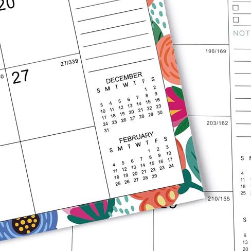 التقويم 2026-2027 - تقويم الحائط 2026-2027، يوليو 2026 إلى ديسمبر 2027، 11 بوصة × 8.5 بوصة، 26-27 تقويم 18 شهرًا مع ورق سميك + تاريخ جوليان - زهور in Kuwait